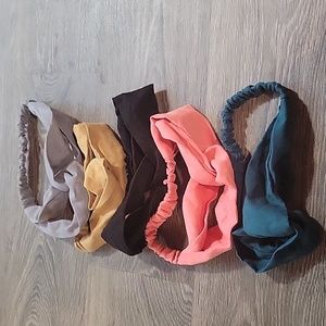 5 pack of suede like turban headbands